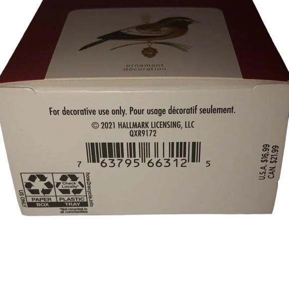 HALLMARK KEEPSAKE “Evening Grosbeck” ‘21 Beauty of Birds Christmas Xmas Ornament - Picture 4 of 5